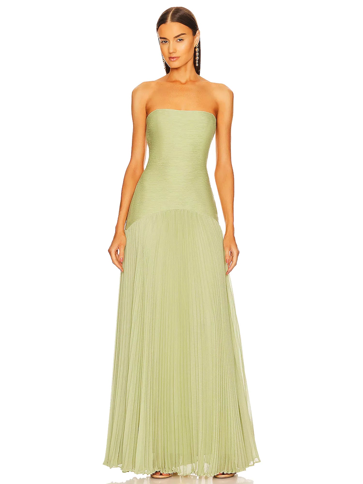 Plaid A-Line Strapless Maxi Dress main image 1