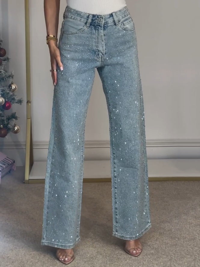 Natalie - Embellished Straight Leg Jeans