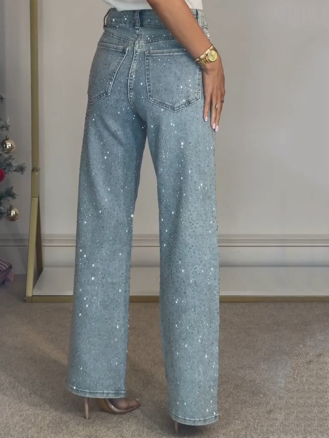 Natalie - Embellished Straight Leg Jeans