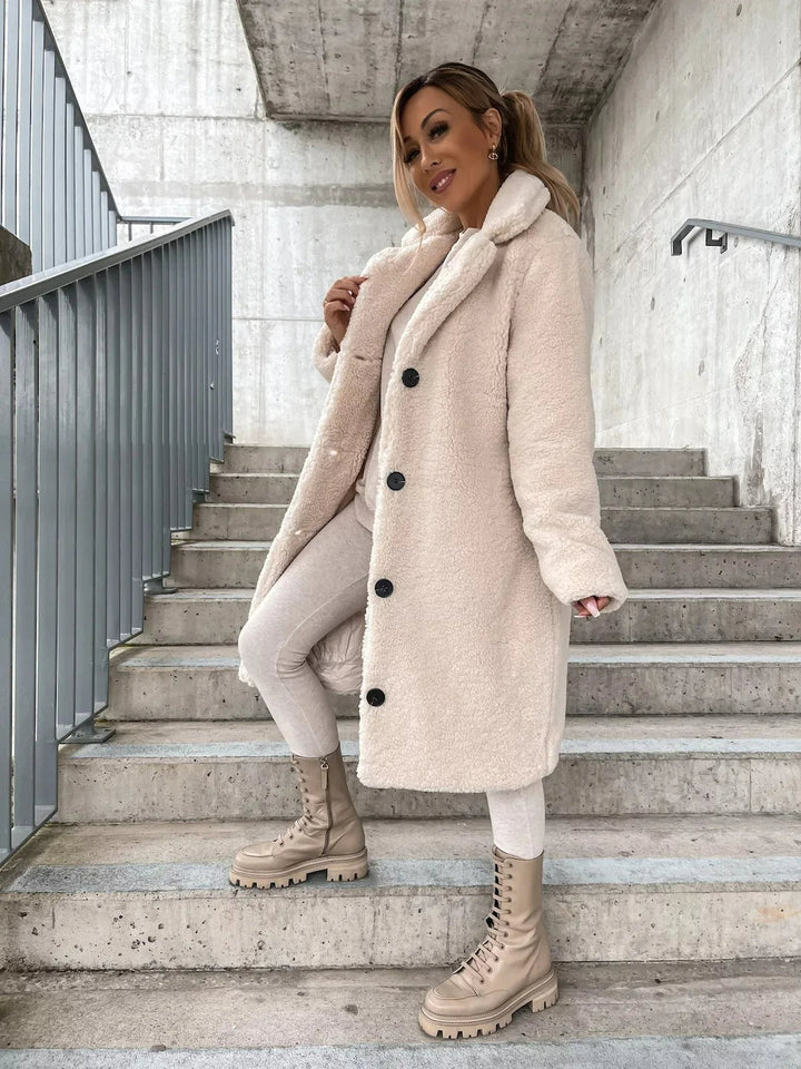 Emma - Elegant Plush Trench Coat