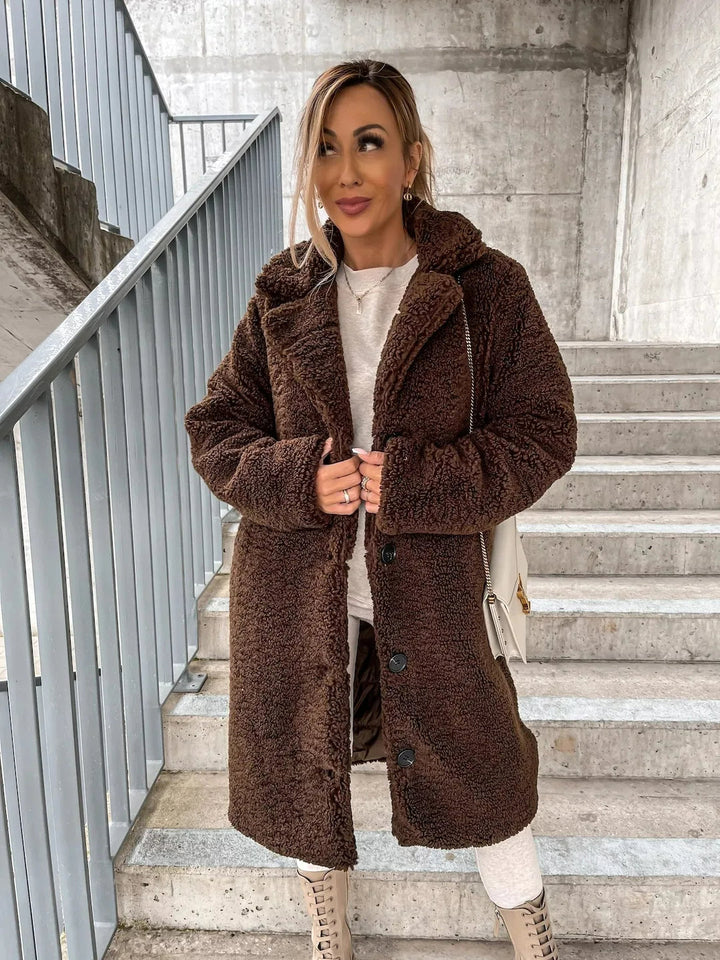 Emma - Elegant Plush Trench Coat