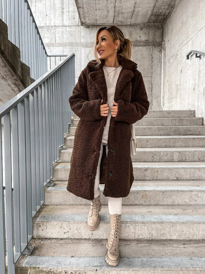 Emma - Elegant Plush Trench Coat