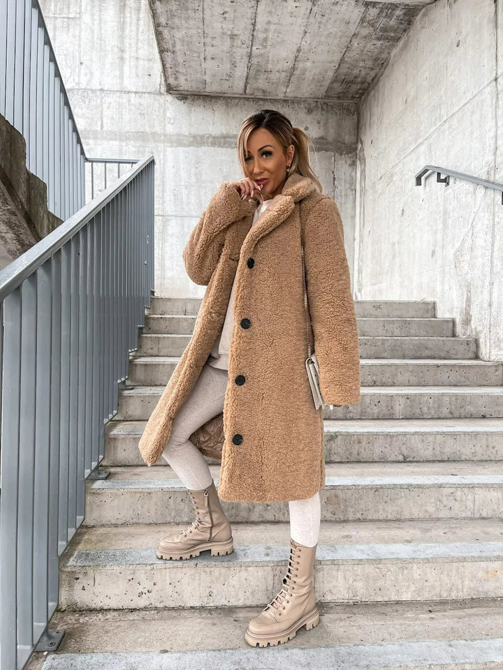Emma - Elegant Plush Trench Coat