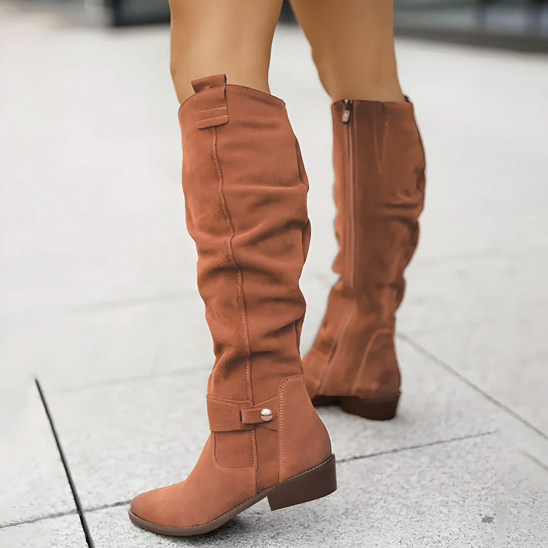 Sadie - Suede Knee Boots