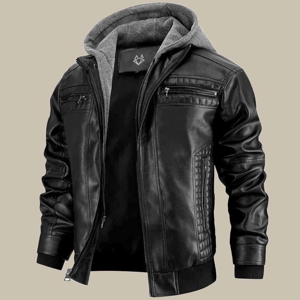 Parker - Leather Hooded Jacket