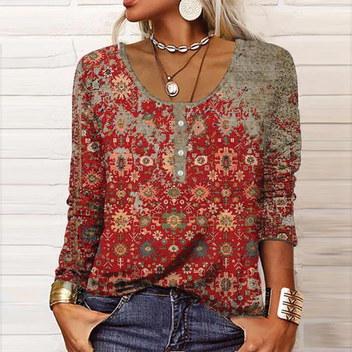 Jessica - Buttoned Long Sleeve Top