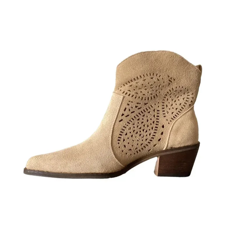 Athena - Suede Western Boots