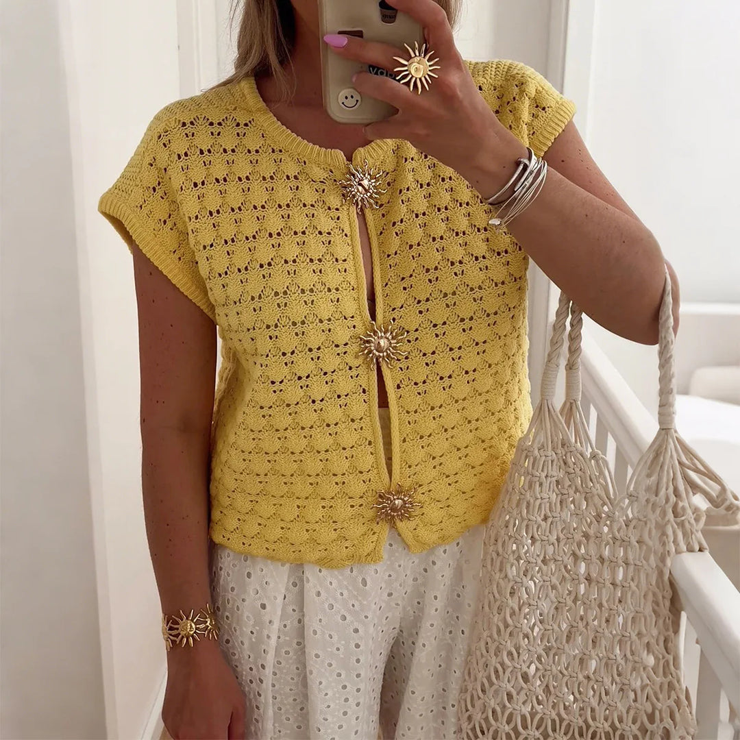 Sarah - Crochet Knit Top