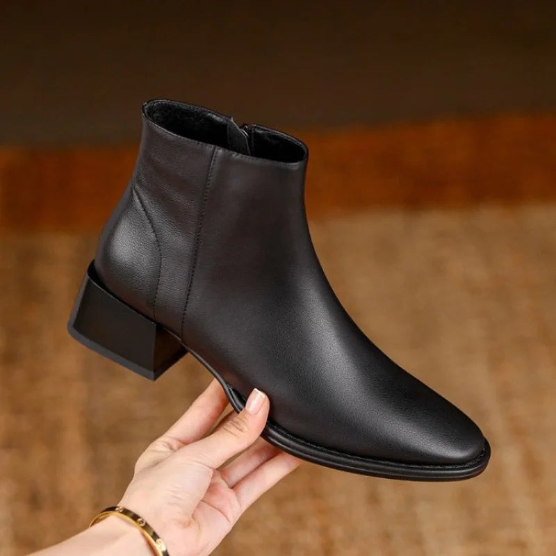 Sophia Chunky Heel Ankle Boots