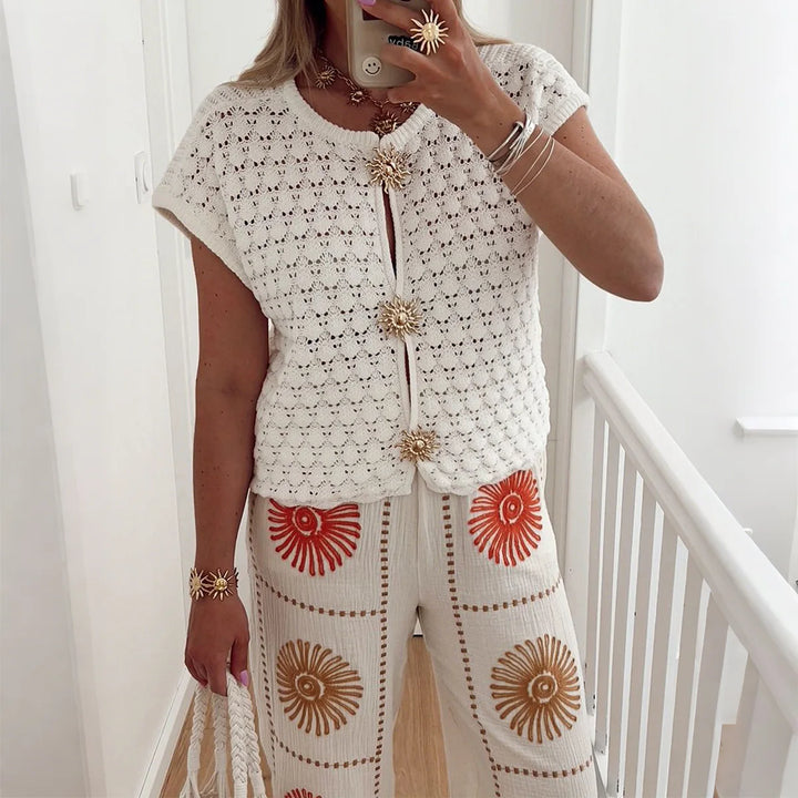 Sarah - Crochet Knit Top