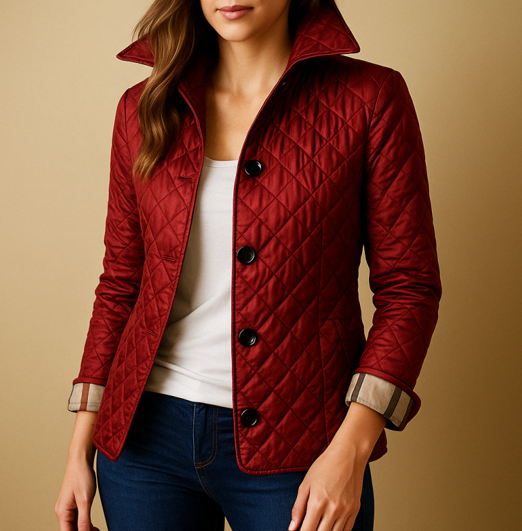 Lottie Quilted Lace Trim Collar Jacket