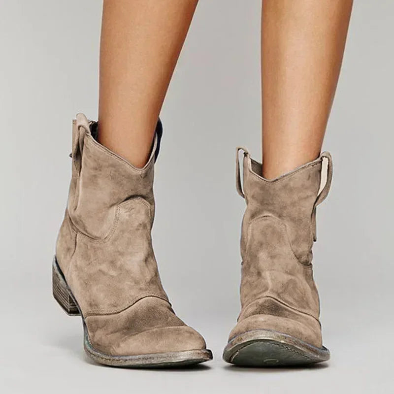 Leather Western Crow Ankle Boots main image 0
