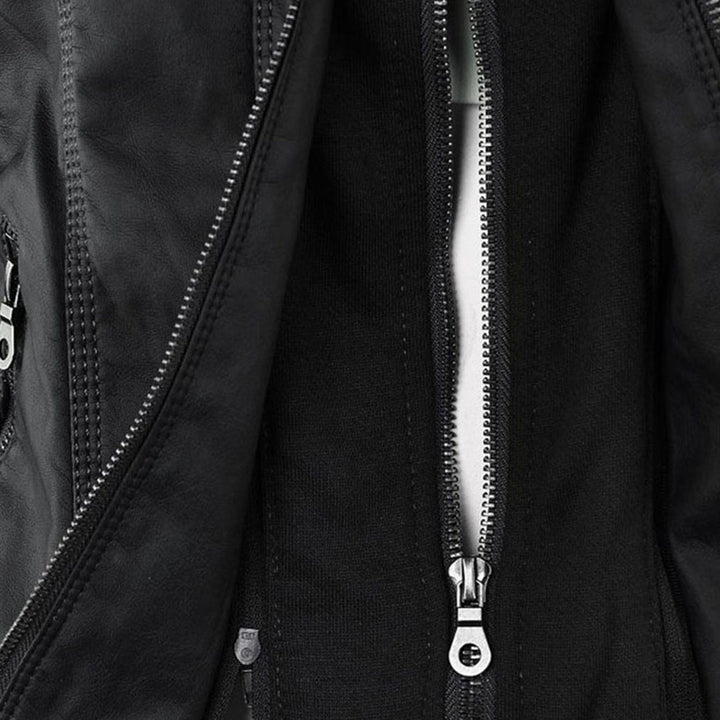 Stylish Hooded Leather Jacket
