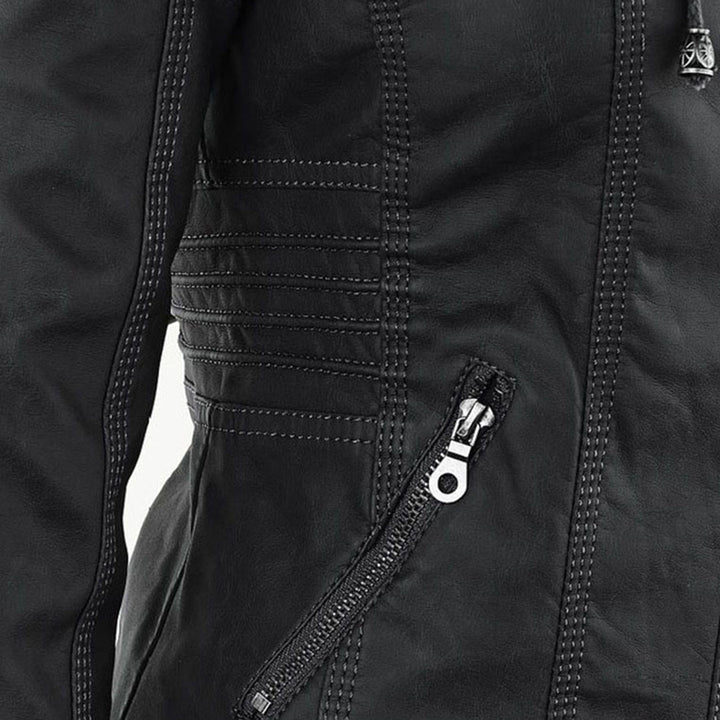 Stylish Hooded Leather Jacket