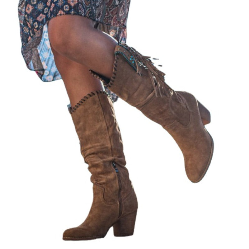 Janice - Western Knee-High Boots