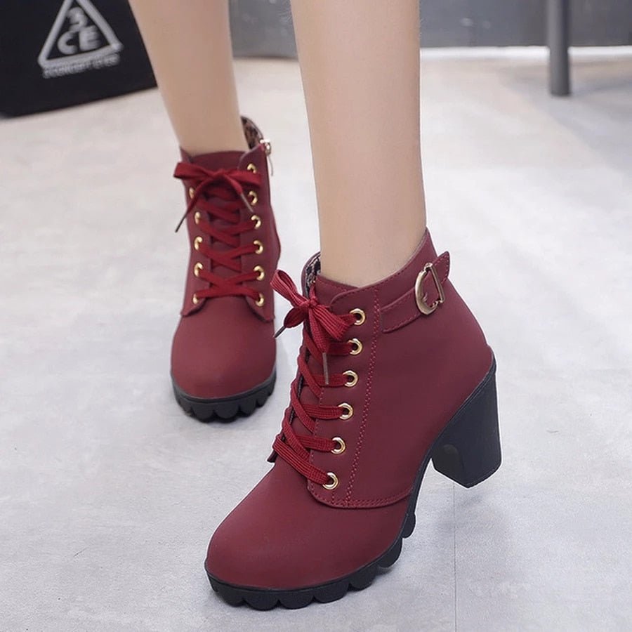 Hazel - Lace-Up Ankle Boots