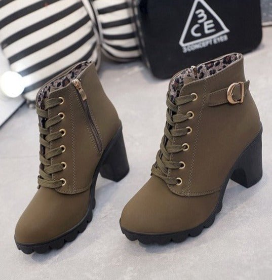 Hazel - Lace-Up Ankle Boots