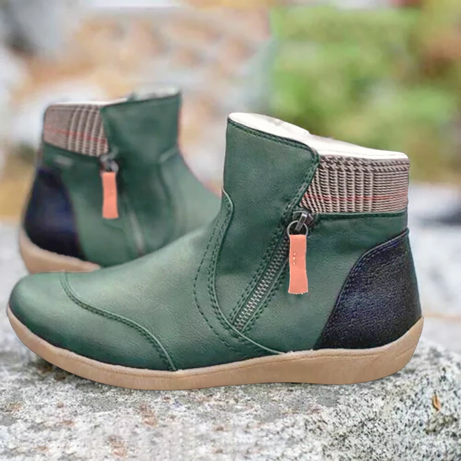 Odile™ | Quilted side-zip faux-fur winter ankle boots main image 1