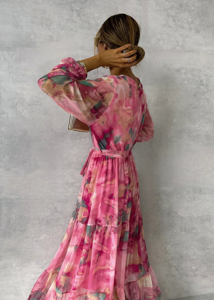 Maria - Wrap Tiered Maxi Dress