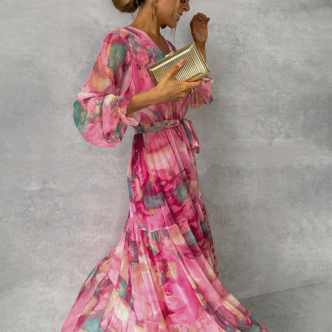 Maria - Wrap Tiered Maxi Dress