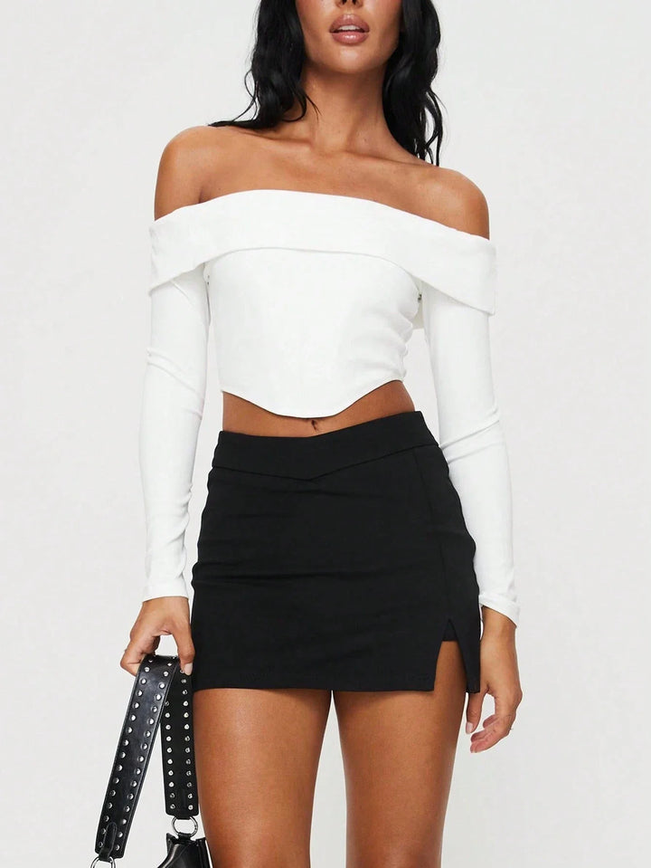 Caroline - Ribbed Mini Skirt