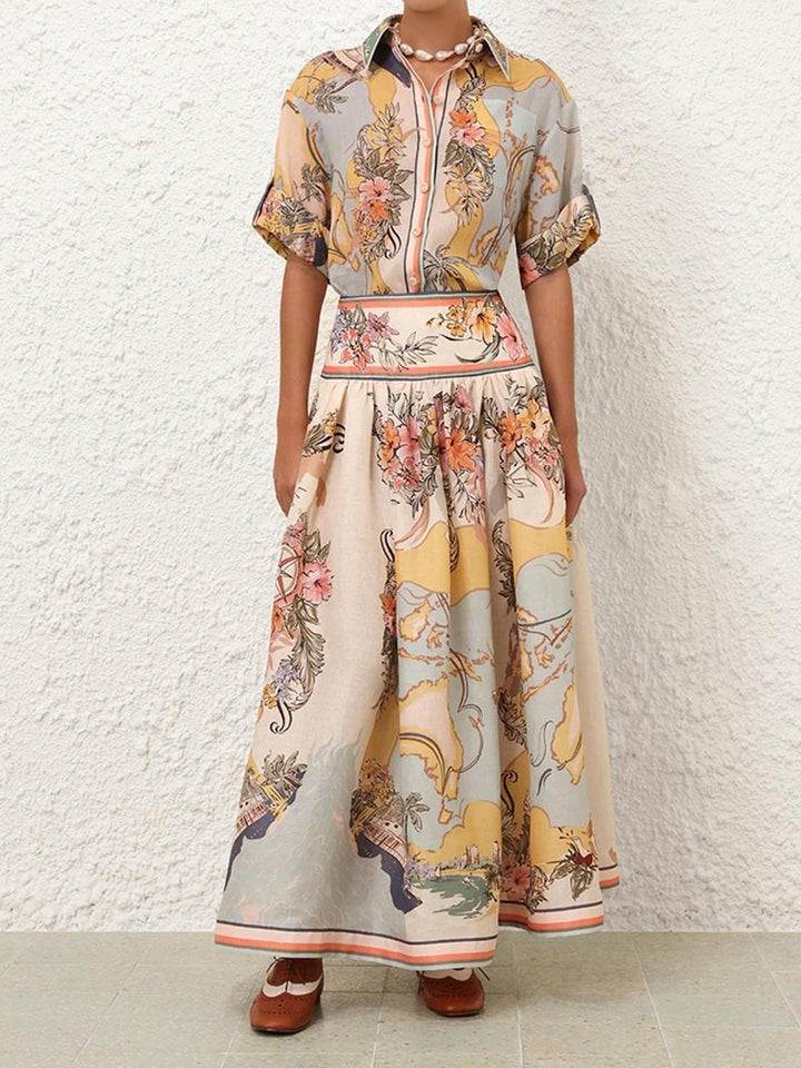 Emilia - Printed Maxi Skirt