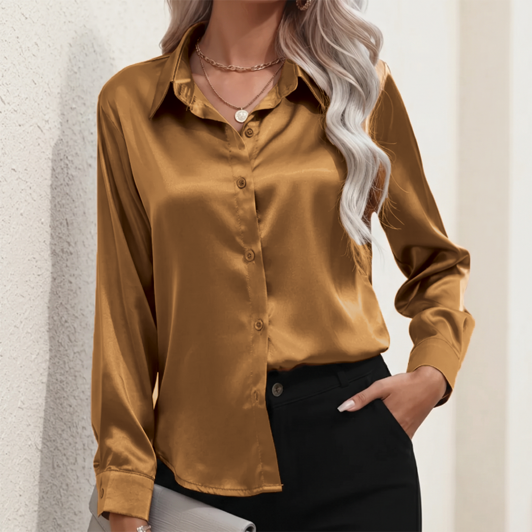 Camila - Flowy Satin Blouse