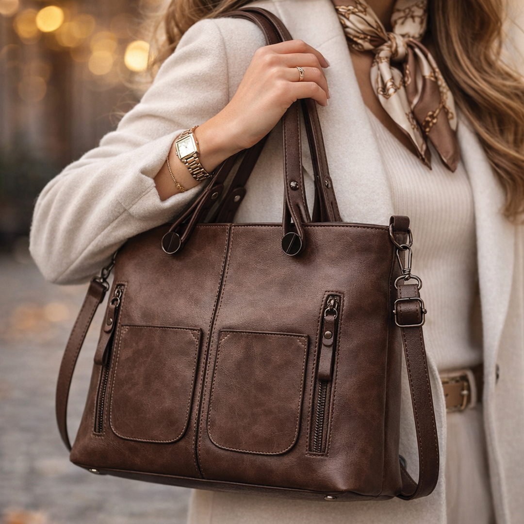 Delilah - Vegan Leather Structured Tote Handbag