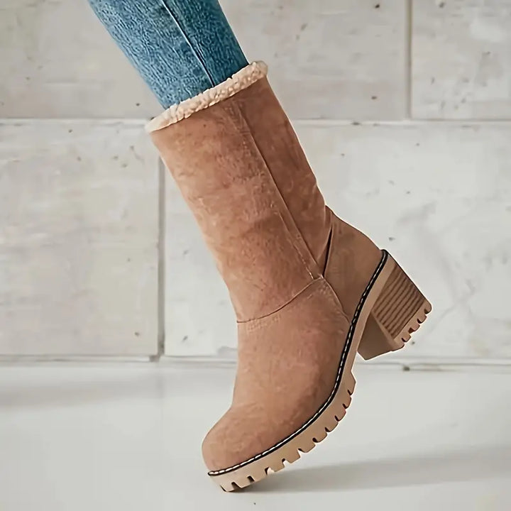 Evelyn - Plush Platform Ankle Boots