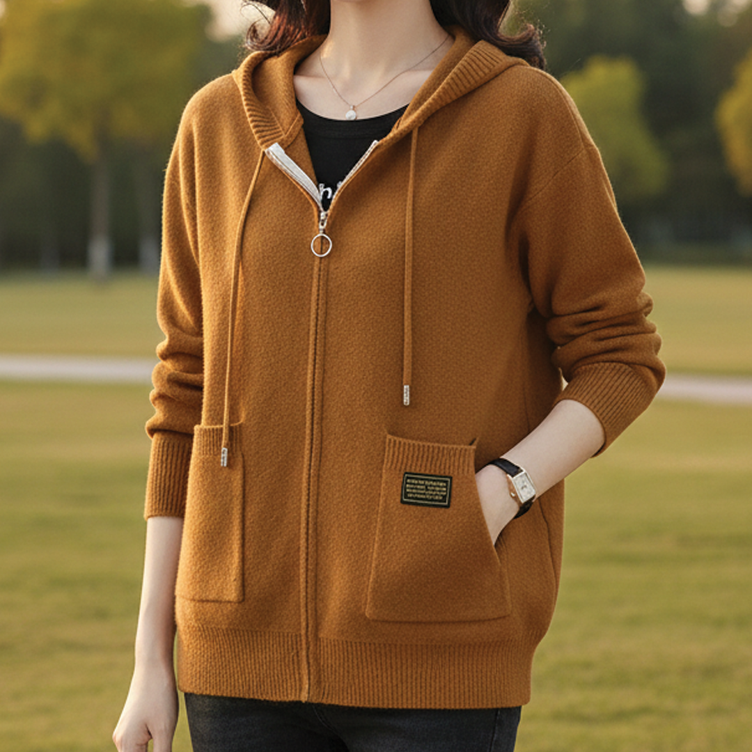 Aria -  Wool Zip-Up Hoodie