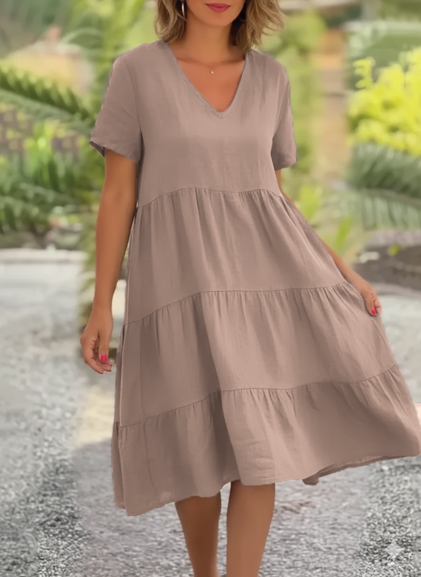 Julie - Tiered V-Neck Dress