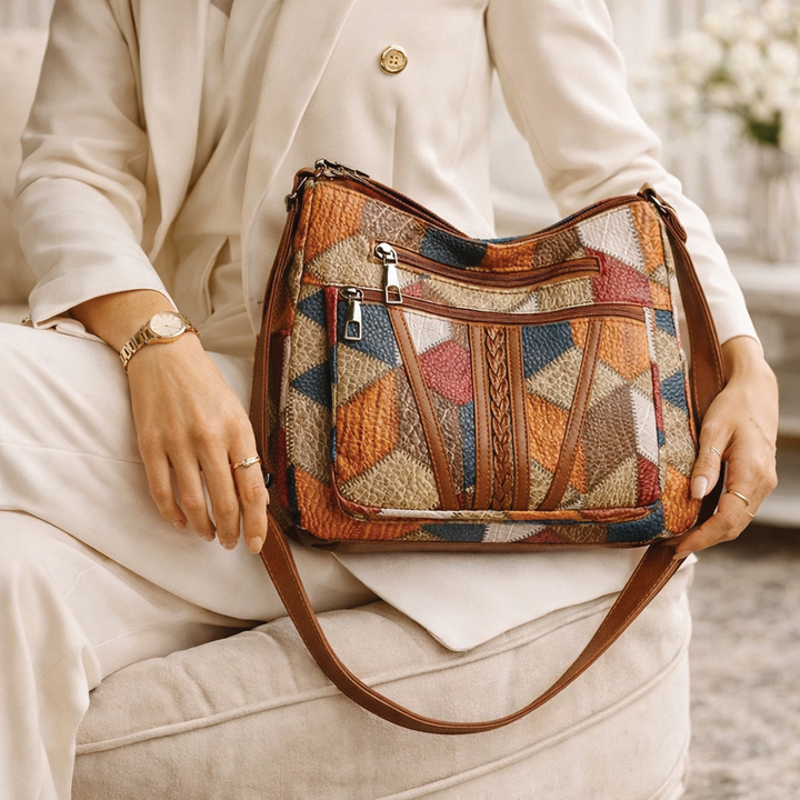 Pamela - Vegan Leather Patchwork Shoulder Bag