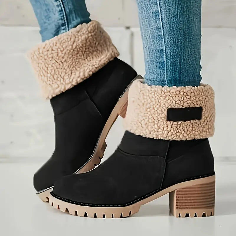 Evelyn - Plush Platform Ankle Boots