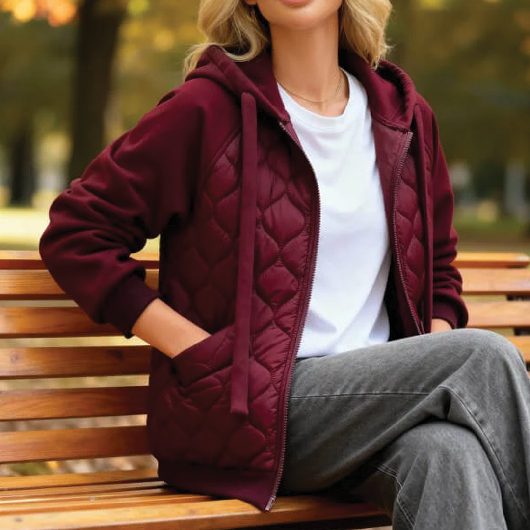 Mia - Quilted Fleece Hoodie Jacket