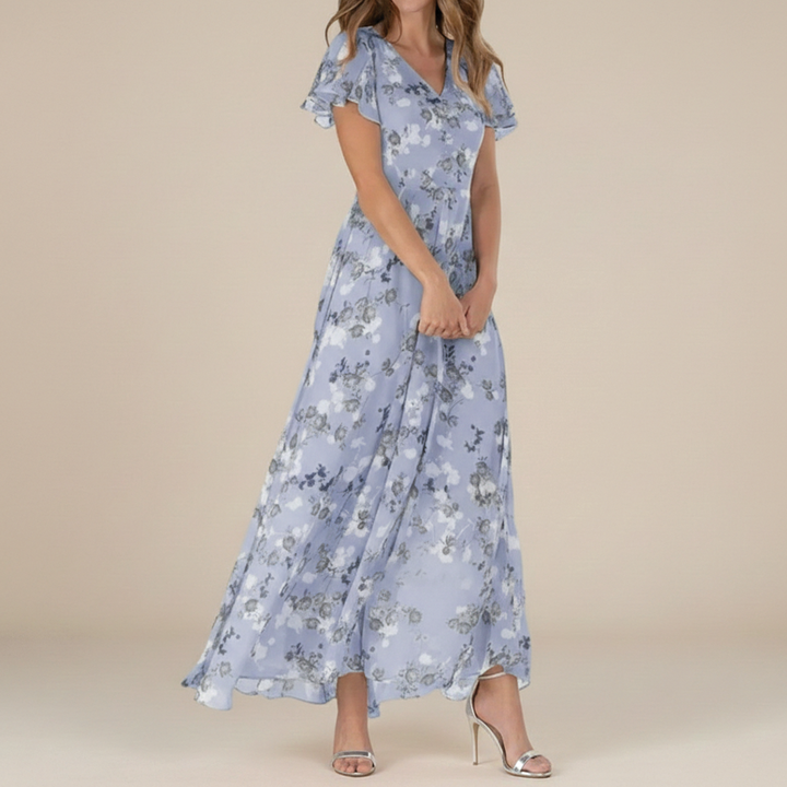 Ann - Flutter Sleeve Maxi Dress