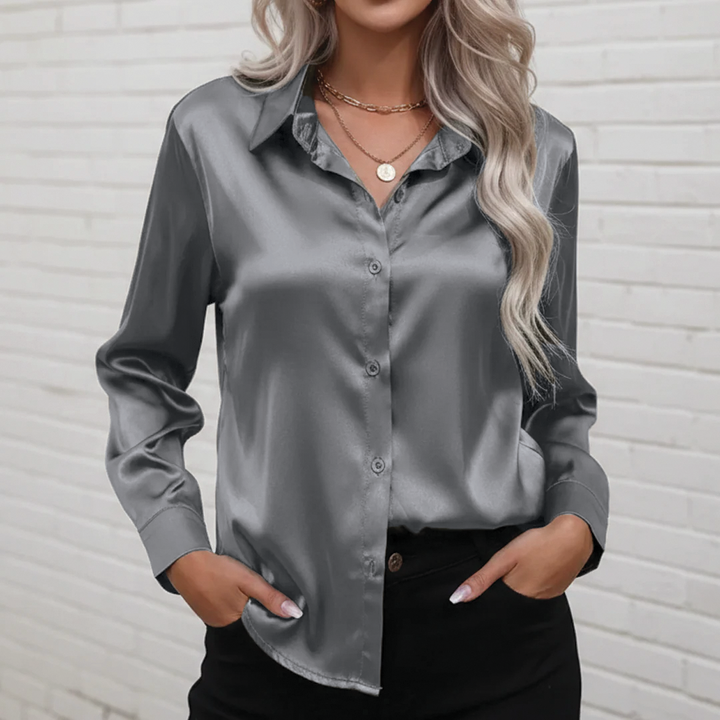 Camila - Flowy Satin Blouse
