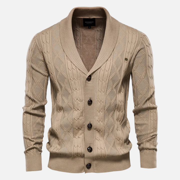 James - Argyle Knit Cardigan