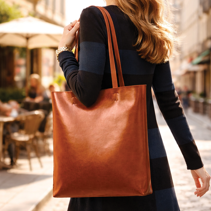 Holly - Leather Structured Tote Bag