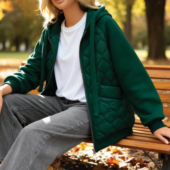 Mia - Quilted Fleece Hoodie Jacket