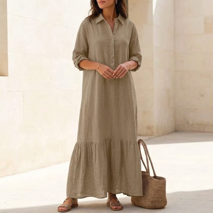 Laura - Tiered Shirt Maxi Dress