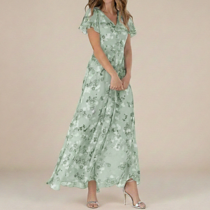 Ann - Flutter Sleeve Maxi Dress