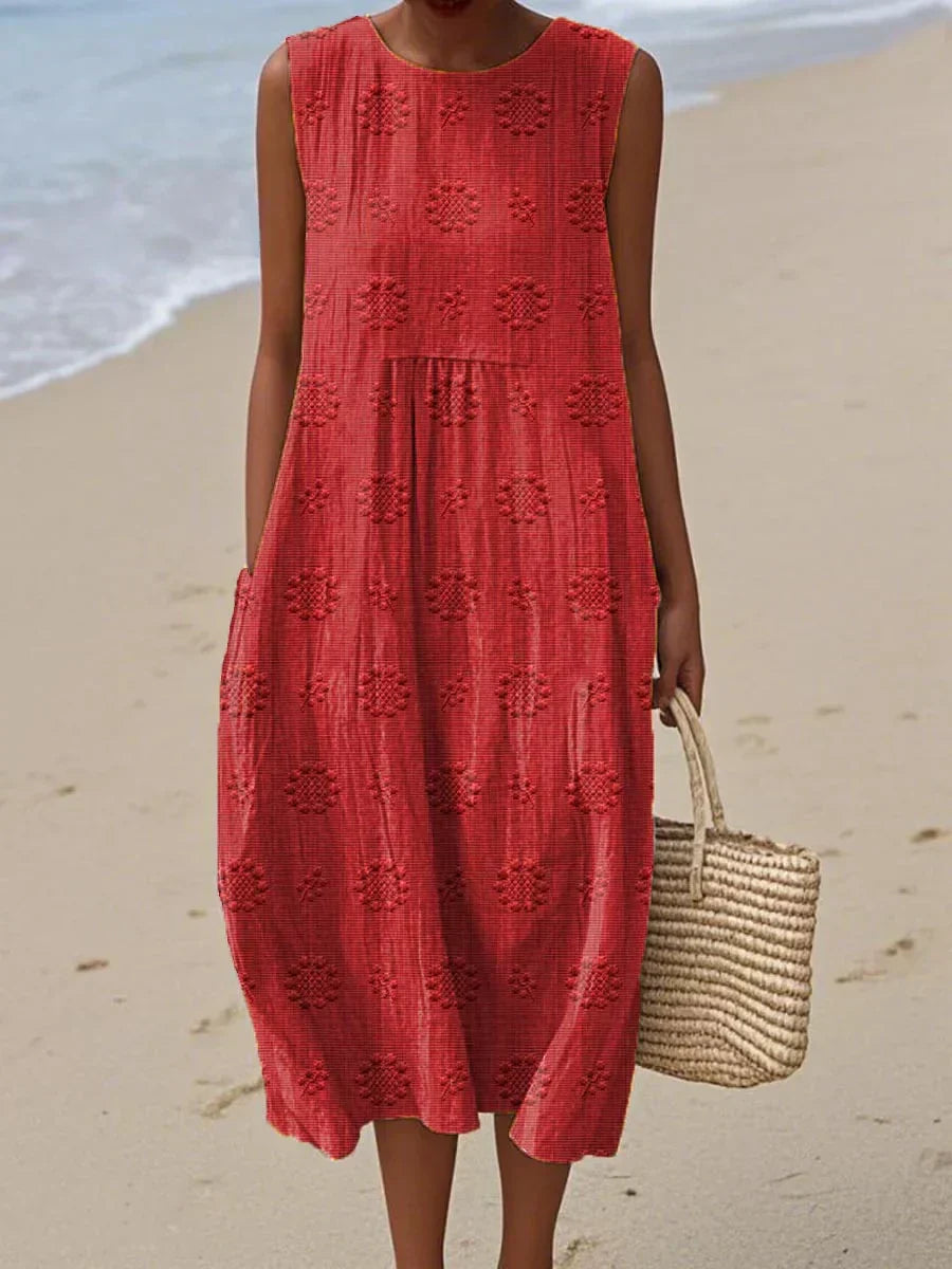 Olivia - Embroidered Midi Dress