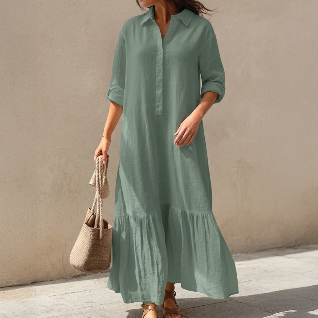 Laura - Tiered Shirt Maxi Dress