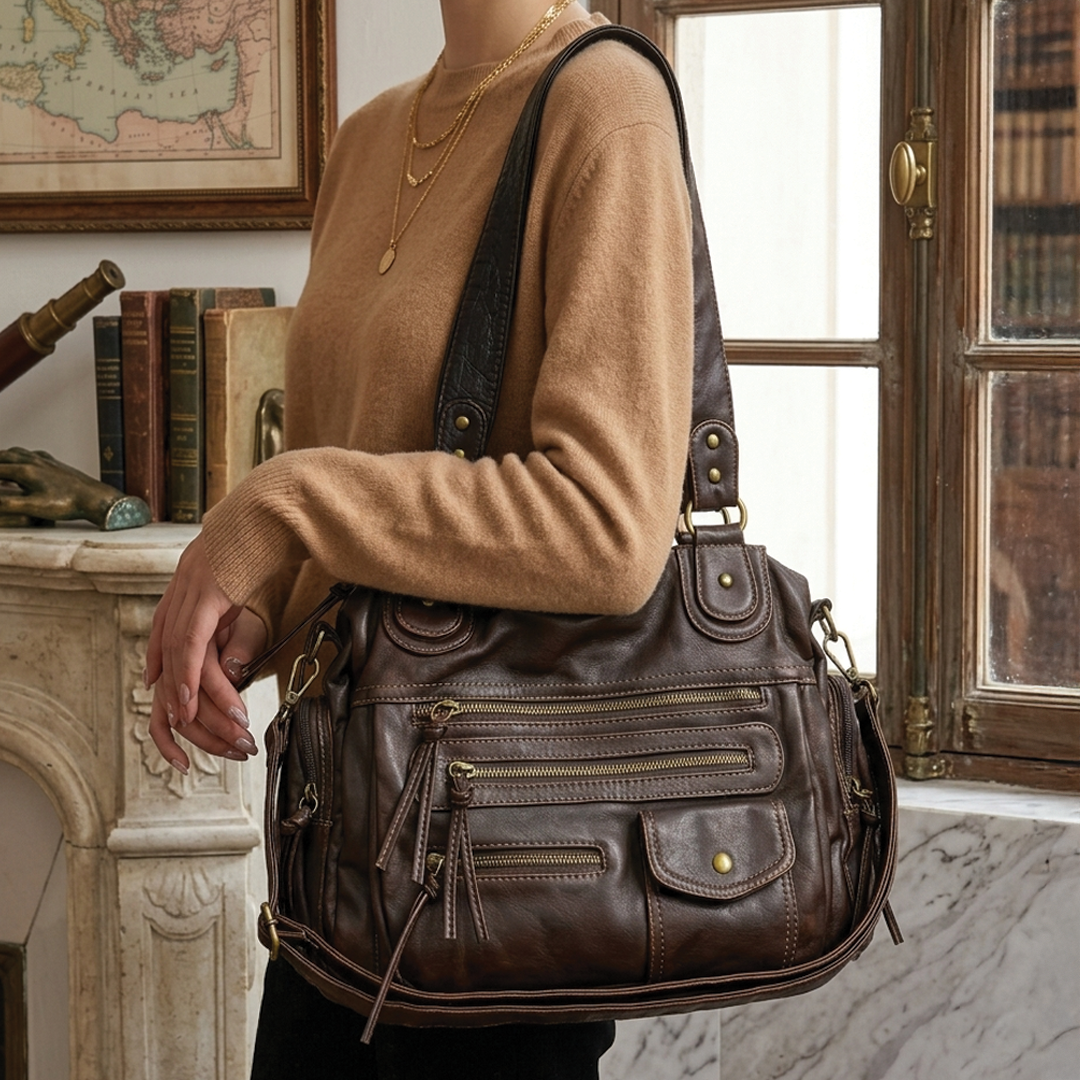 Brenda - Vegan Leather Shoulder Satchel Bag