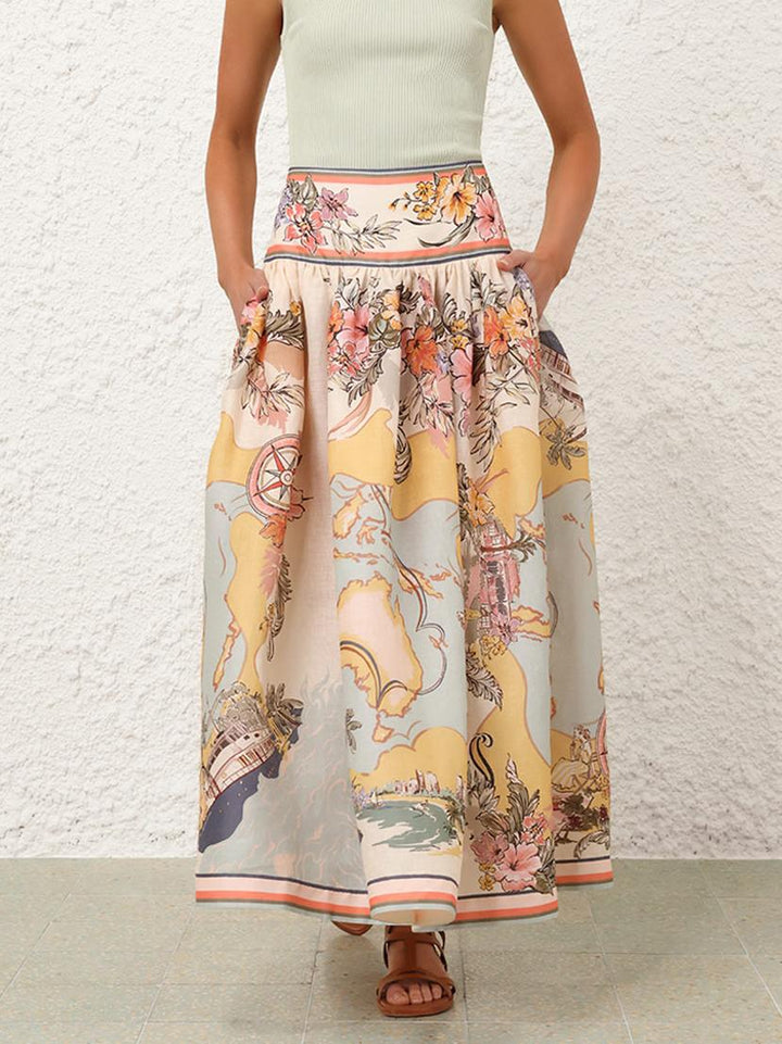 Emilia - Printed Maxi Skirt