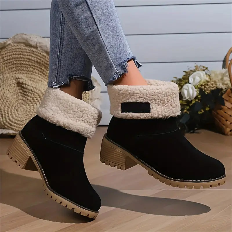 Evelyn - Plush Platform Ankle Boots