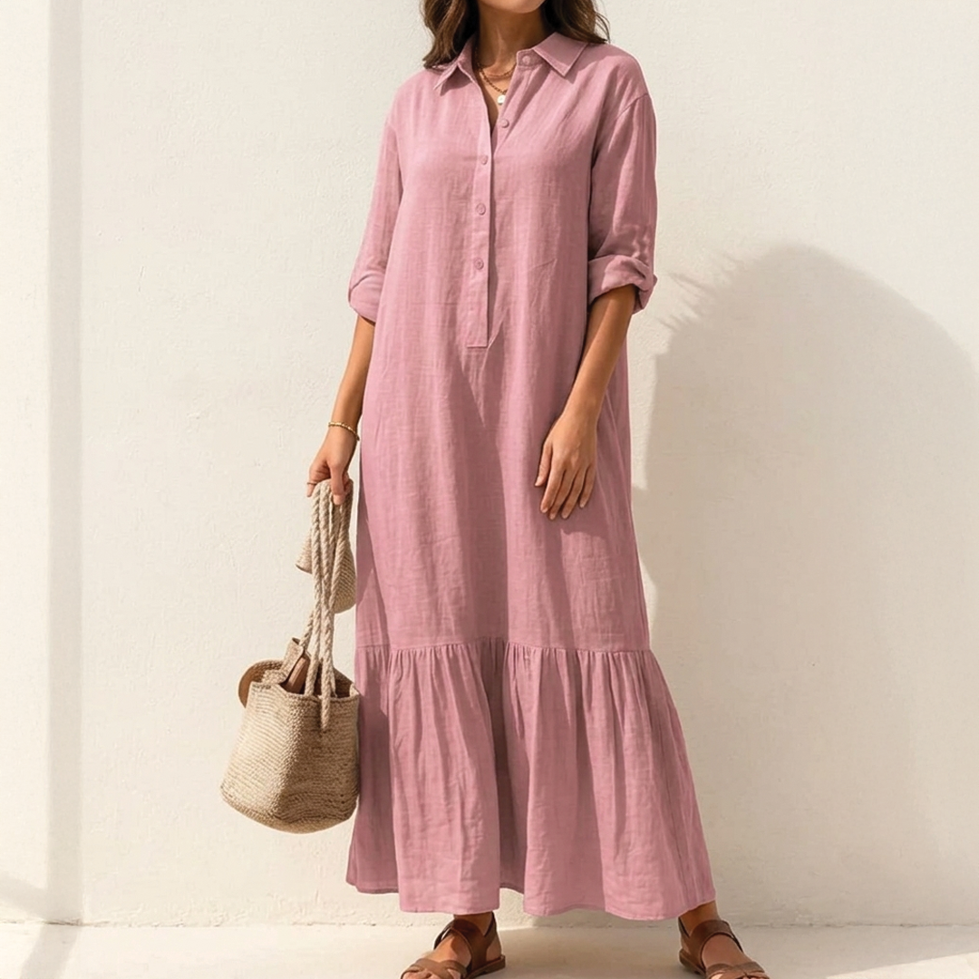 Laura - Tiered Shirt Maxi Dress
