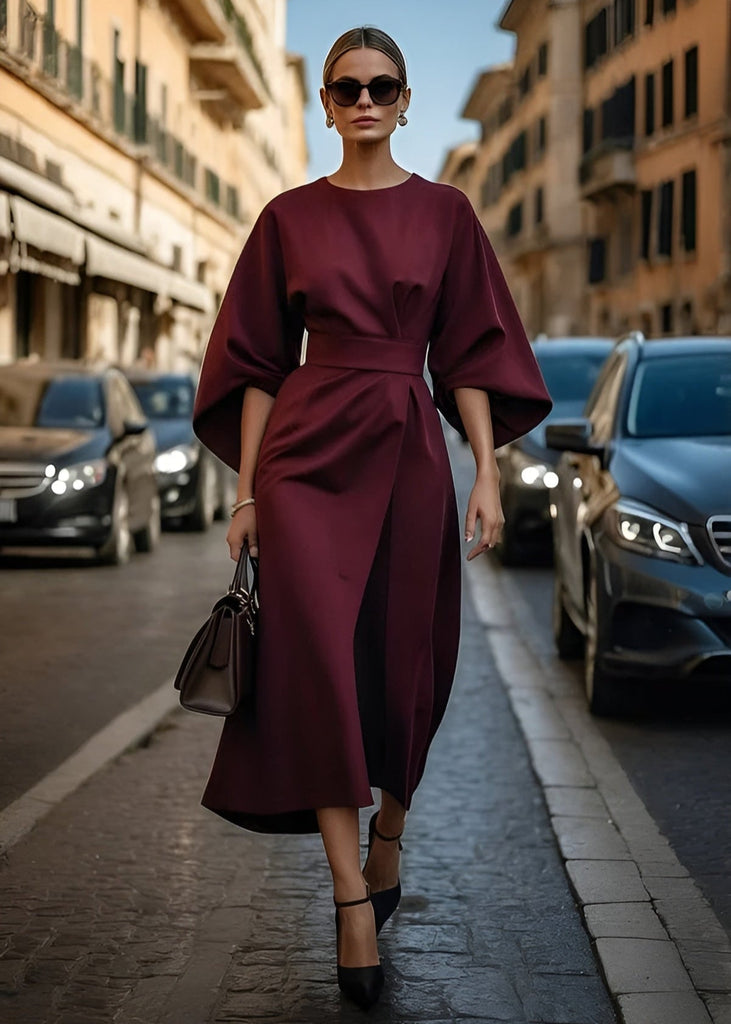 aurora flowy belted maxi dress Aurora Pleated Maxi Dress