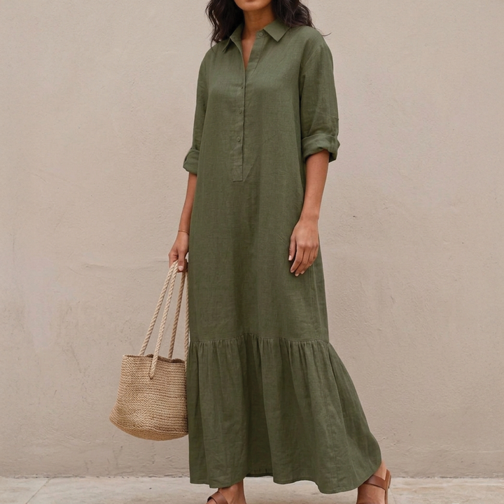Laura - Tiered Shirt Maxi Dress