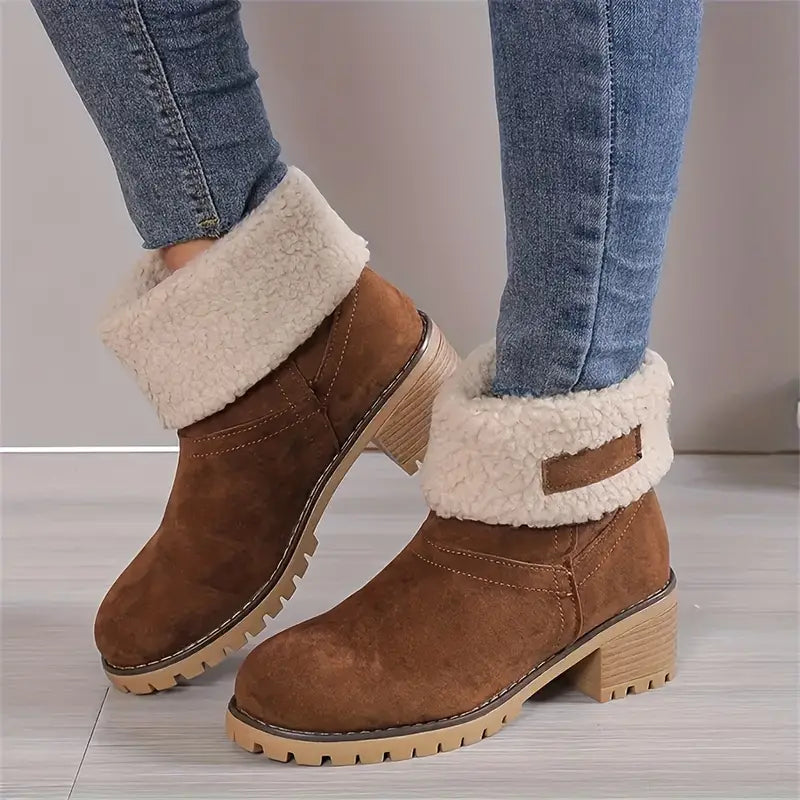 Evelyn - Plush Platform Ankle Boots